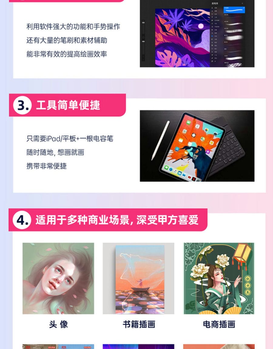 iPad绘画Procreate插画零基础入门课综合班